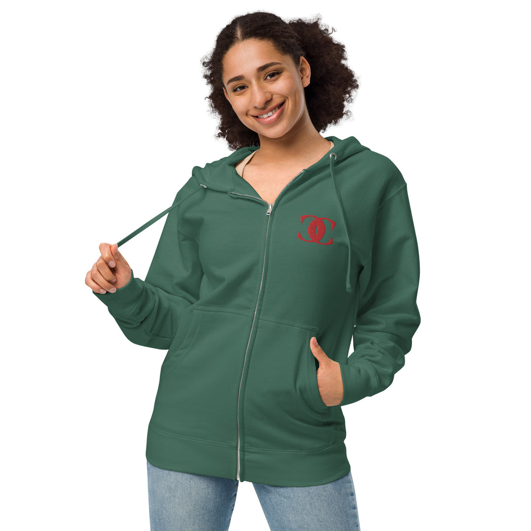 Unisex fleece zip up hoodie