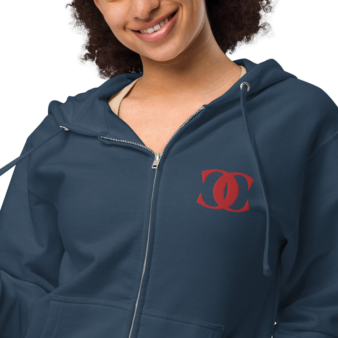 Unisex fleece zip up hoodie